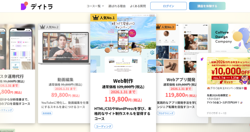 デイトラHP料金画面